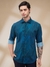 Men Slim Fit Printed Fancy Petrol Shirt