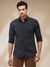 Men Slim Fit Printed Black Shirt