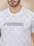 Men Slim Fit Printed White T-Shirt