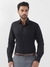 Men Slim Fit Checkered Black Shirt
