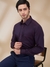 Men Regular Fit Structure Fancy Maroon Shirt