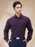 Men Regular Fit Structure Fancy Maroon Shirt