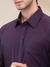 Men Regular Fit Structure Fancy Maroon Shirt