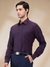 Men Regular Fit Structure Fancy Maroon Shirt