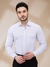 Men Contemporary Fit Striped Light Blue Shirt