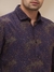 Men Slim Fit Printed Dark Blue Shirt
