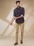 Men Slim Fit Printed Dark Blue Shirt