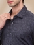 Men Slim Fit Printed Dark Grey Shirt