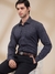 Men Slim Fit Printed Dark Grey Shirt