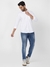 Men Slim Fit Solid White Shirt