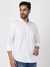 Men Slim Fit Solid White Shirt