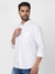 Men Slim Fit Solid White Shirt