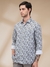 Men Slim Fit Printed Medium Green Shirt