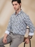 Men Slim Fit Printed Medium Green Shirt