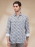 Men Slim Fit Printed Medium Green Shirt