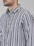 Men Slim Fit Striped Medium Grey Shirt