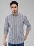 Men Slim Fit Striped Medium Grey Shirt