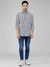Men Slim Fit Striped Medium Grey Shirt