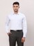Men Contemporary Fit Self Design Medium Blue Shirt