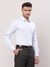 Men Contemporary Fit Self Design Medium Blue Shirt