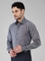 Men Slim Fit Solid Dark Grey Shirt