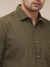 Men Slim Fit Solid Dark Green Shirt
