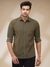 Men Slim Fit Solid Dark Green Shirt