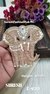 Left Side Facing Rose Gold Zardosi Elephant Patch – E-920