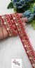 Red Mesh Mosaic Embroidery Designer Trim