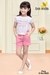 Pink Hot Shorts Set With Stylish Side Cut Printed Top