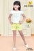 Lemon Hot Shorts Set With Stylish Side Cut Printed Top