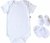 Baby Romper/Onesie White+Mitten Booties combo Set (100% Cotton)