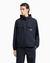Seersucker Hooded Jacket With Logo Plaque