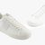Round Rubber Toe Lace Up Sneakers With Tone-On-Tone Logo Patch