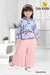 Beautiful Peach Pleated Culottes With Floral Shirt And Belt