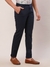 Men Slim Fit Solid Dark Blue Trouser