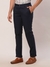 Men Slim Fit Solid Dark Blue Trouser