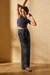 Womens Navy Casual Geometric Kurta Set
