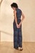 Womens Navy Casual Geometric Kurta Set