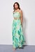 Womens Grn/Prt Casual Abstract Maxi