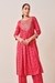 Womens Red Occasion Bohemian Kurta Set