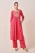 Womens Red Occasion Bohemian Kurta Set