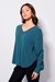 Womens Teal Work Solid Top