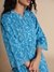Womens L.Blue Casual Floral Tunic