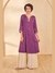 Womens Purple Occasion  Geometric Kurta