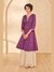 Womens Purple Occasion  Geometric Kurta