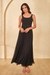 Womens Black Evening Solid Maxi