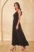 Womens Black Evening Solid Maxi