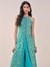Womens Teal Light Occasion Floral Kurta Set