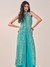 Womens Teal Light Occasion Floral Kurta Set